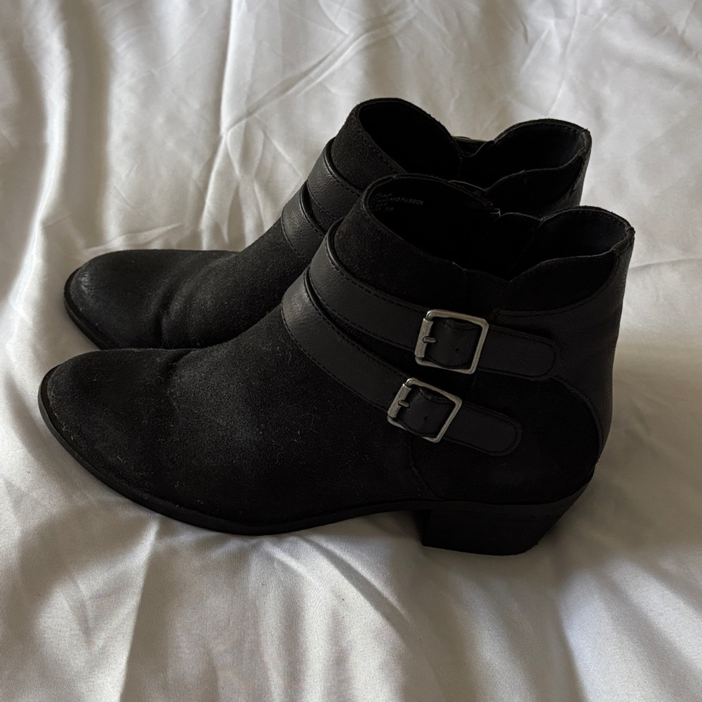 Madden Girl Black Ankle Boots with Buckles